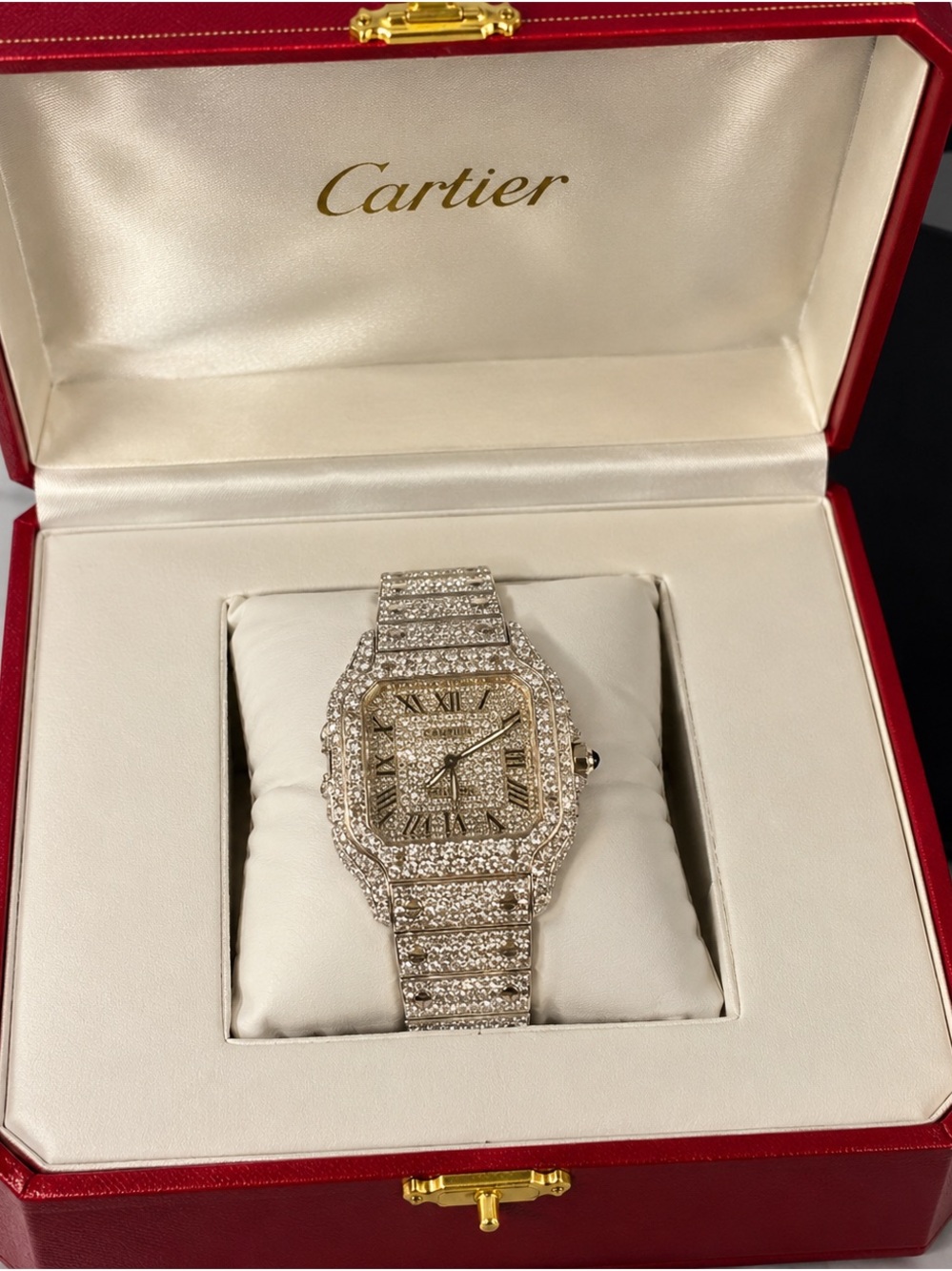 Cartier Diamond-Set Watch in Silver